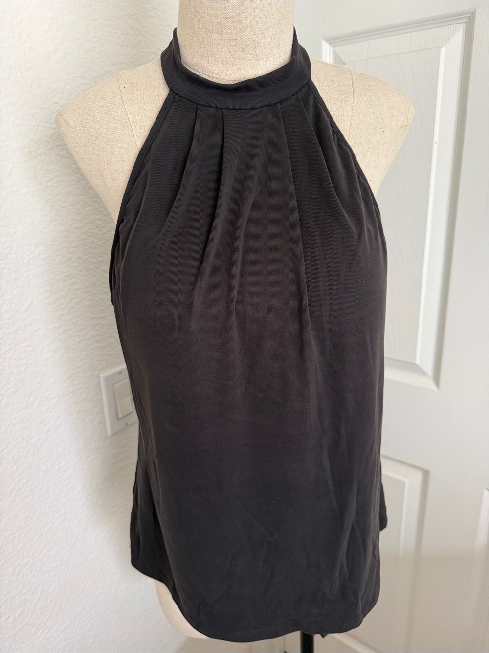 OGL-Sandwashed Women’s Black Halter Neck Top